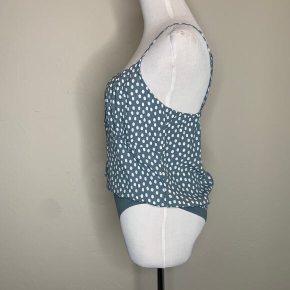 Abercrombie & Fitch Polka Dot Bodysuit Sz Small Blue Green - Picture 3 of 10
